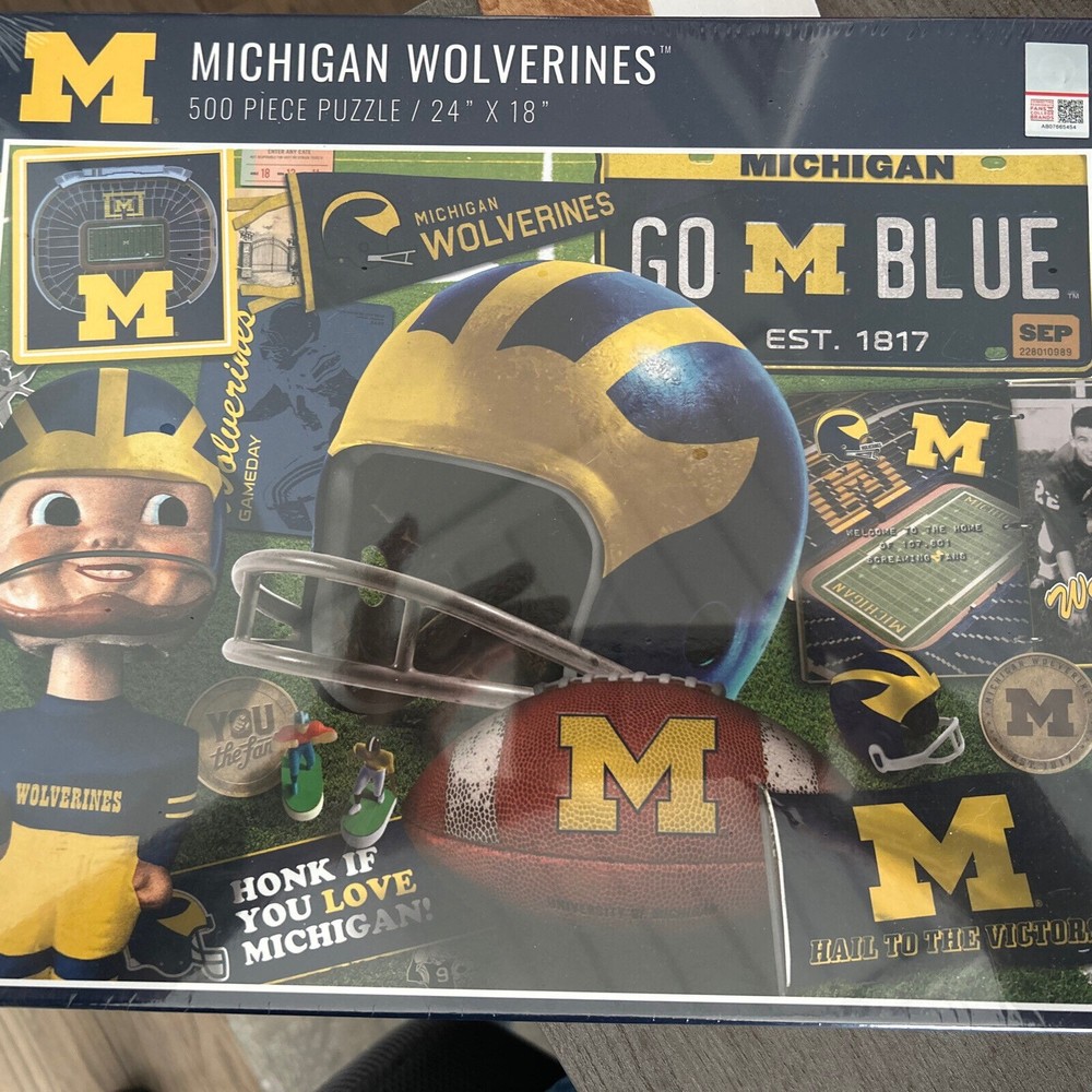 University of Michigan U of M 500 Piece Jigsaw Puzzle Ann Arbor Gift New
